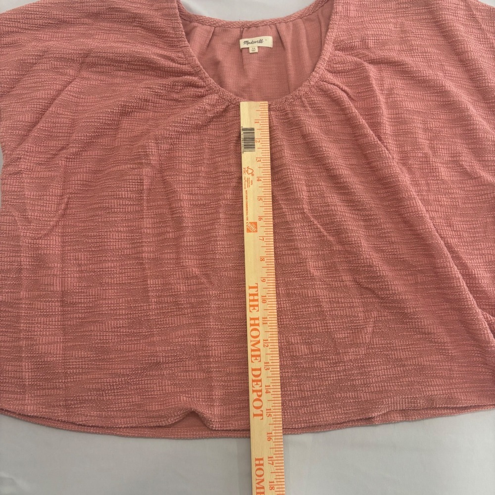 Madewell Pink Textured Gathered Scoop Neck Cap Sleeve Top 3X Plus Size - Picture 7 of 10
